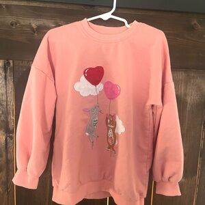 Pink Kids Sweatshirt with Balloon Design